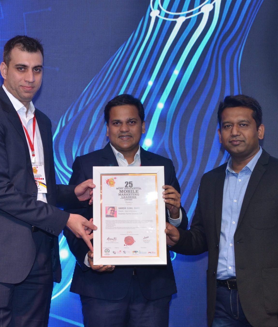 Hardik Shah Award Business Karma - Mobile Marketing Award 2019